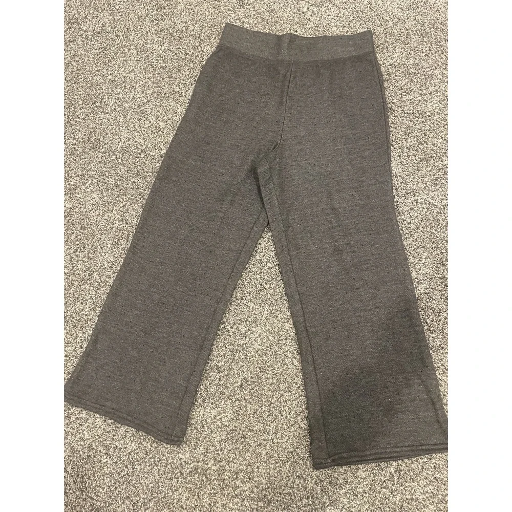 Womens Honeydew Cropped Lounge Comfort Pant Size Small Dark Grey